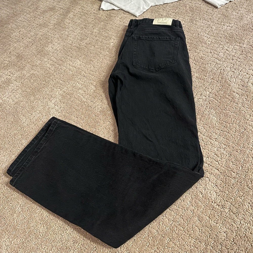 Stradivarius Black Straight Leg Jeans Classic Style